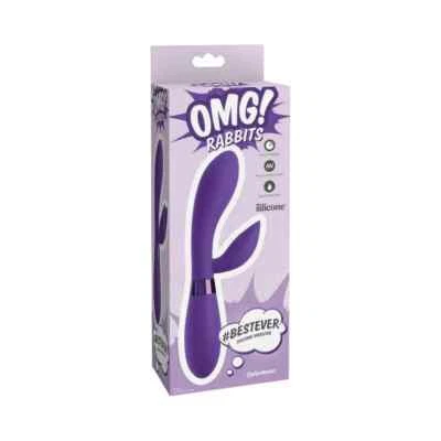 Pipedream Omg! Conejos #Bestever Vibrador Silicona Púrpura - Ambiente Clítoris Conejo Foto 1 de 4