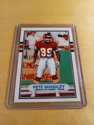 1989 Topps Traded #12 PETE MANDLEY Kansas City Chiefs Football Card, WR-KR. (NM) - Image 1 of 2