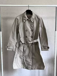 Womans Prada black tab beige double breasted polyester trench jacket - Picture 1 of 15