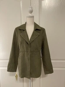 Chaqueta de mujer AZUL DE COLECCIÓN talla M mediana elegante ligera gamuza material similar LA - Imagen 1 de 12