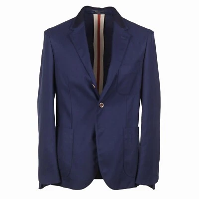 Abrigo deportivo Boglioli ajustado tejido azul marino con detalle de cuello tejido 40R (UE 50) NUEVO CON ETIQUETAS Foto 1 de 4