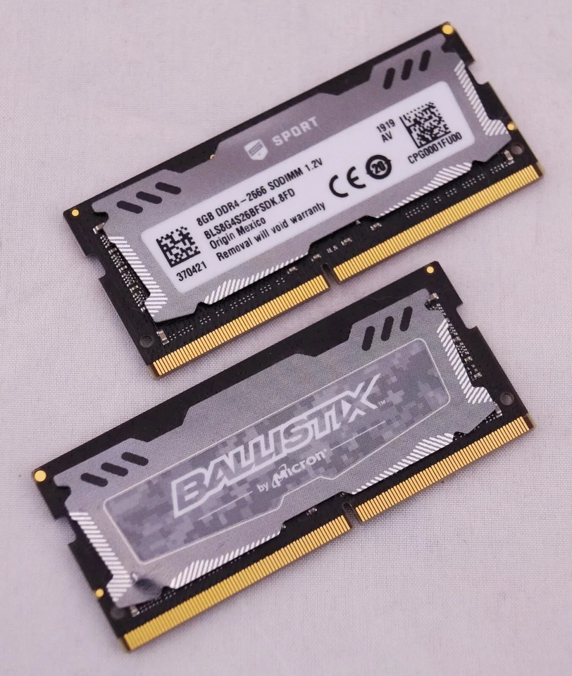 16GB DDR4-2666 Ballistix Sport by Micron, BLS8G4S26BFSDK.8FD, Free shipping! - Image 1 of 3