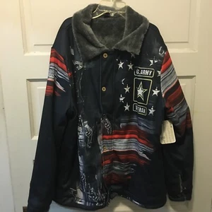 Neu ohne Etikett "True Warrior" US Army Veteran Fleece gefütterte Jacke Grafikdesign Größe XL - Bild 1 von 5