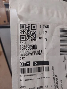 Frigidaire Stack Unit Washer/Dryer 2pk Washer Lid Spring 134890500 (Lot #30) - Picture 1 of 1