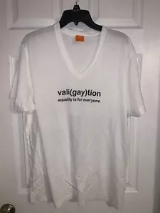 Mens Size Xl Vali(gay)tion Equality Is For Everyone White Tee New - Picture 1 of 3