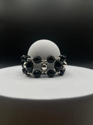 Bracciale in Argento 925 ed onice - unico e fine - MADE ITALY - Immagine 1 di 3