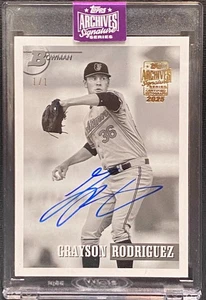 2025 Topps Archives Signature Series 1/1 Grayson Rodriguez Auto Bowman Heritage - Bild 1 von 2