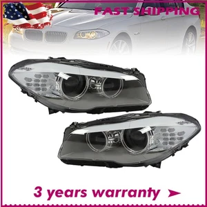 Xenon Headlights Pair For 2011-2013 BMW 5 series F10 550i 535i 528i LH+RH Side - Picture 1 of 10