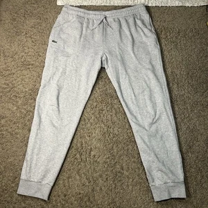 Lacoste Herren Jogginghose FR 7 US XXL Grau Tennis Fleece Joggers Logo Kordelzug - Bild 1 von 10