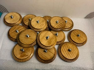 1 (ONE) EACH 4 INCH ROUND WOODEN BEER TAP HANDLE STAND WITH FELT LINING. READ - Picture 1 of 8
