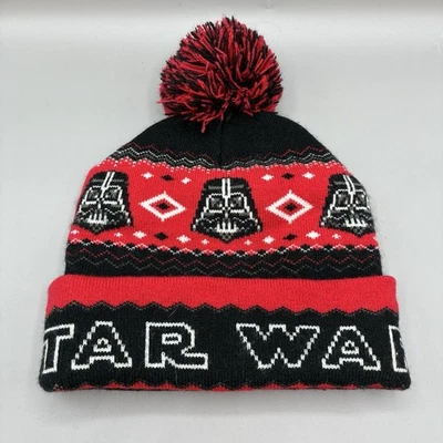 Star Wars Darth Vader Pom Knit Beanie Youth O/S Winter Hat - Image 1 of 4