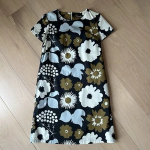 Marimekko Floral One Piece Dress Short Sleeve Knee Length Women’s 32 - Picture 1 of 10