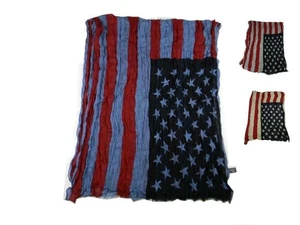 Écharpe Étole Homme Femme Bandiera Américain Gris Ou Beige Echarpe Made IN Italy - Imagen 1 de 6