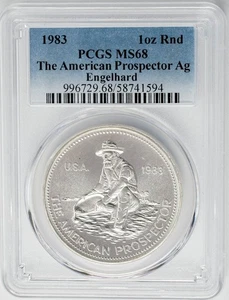 1983 American Prospector Ag Engelhard Silver 1oz Round MS68 PCGS 950729-31Q - Picture 1 of 3