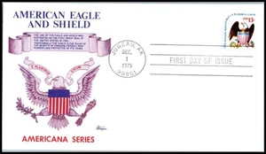 1975 Great Seal of the U. S. Eagle Shield Sc 1596 Americana series Bazaar cachet - Picture 1 of 1
