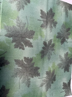 Green Leaf Print Cotton Fabric Panel 8x44" Made in Japan for Crafting & Sewing P - Image 1 of 4