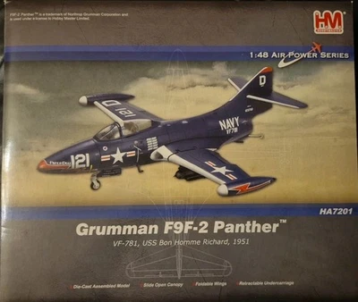 Hobbymaster Aviation Grumman F9F-2 Panther USS Bon Homme Richard 1951 HA7201 - Image 1 of 4