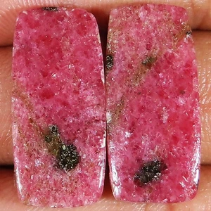 48.60 CT Natural Pink RHODONITE Pair Cushion Shape 12x26x4 mm Gemstones kl_121 - Picture 1 of 6