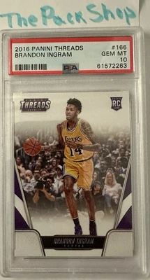 Brandon Ingram 2016 Panini Threads Basketball #166 PSA 10 Rookie RC Lakers - Image 1 of 2