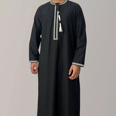 Vestido para hombre Thobe jubba Dishdasha Thoub musulmán islámico Abaya Kaftan Foto 1 de 4