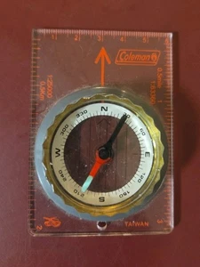 COLEMAN MAP COMPASS HIKING CAMPING HUNTING FISHING - Picture 1 of 2