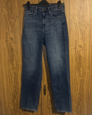 Uniqlo Blue Regular Fit Straight High Rise Jeans UK Size 25W 28L
