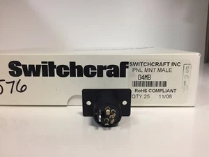 Switchcraft D4MB 	4 Position Circular Connector Receptacle, Male Pins Solder Cup - Picture 1 of 5