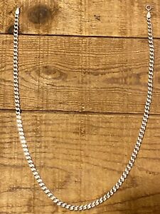Sterling Silver Curb Link Chain 18in Excellent Condition