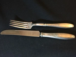Vintage1847 Rogers Bros Ambassador silverplate Knife & Fork (Carving Set?) 1919 - Picture 1 of 4