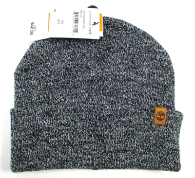 Timberland Preto, Cinza Malha Marled Algemado Gorro Relógio Boné Chapéu, Tamanho Único, NOVO - Imagem 1 de 4