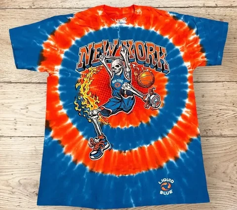 New York Knicks Dunker Basketball Grateful Dead Liquid Blue Shirt XL/L/M Cover
