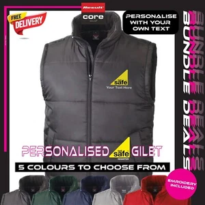 Chaleco acolchado personalizado seguro para gas calentador de cuerpo texto bordado ropa de trabajo Reino Unido - Imagen 1 de 15