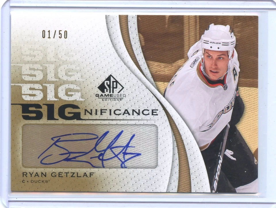 2010-11 SP GAME USED EDITION RYAN GETZLAF SIGNIFICANCE AUTOGRAPH # 01/50 - Image 1 of 1