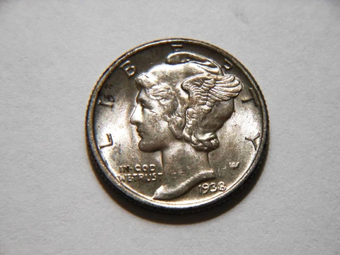 1938-P BU+ Silver Mercury Dime,  Nice Higher Grade Coin for a collection Cover