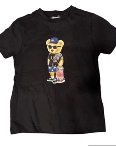 Denim & Flower Patriotic USA Bear T-Shirt size 5/6 - Picture 1 of 2