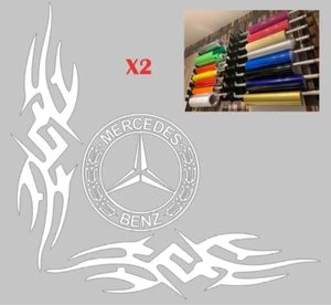 Mercedes truck cab window decals x 2 Van Truck graphic sticker ANY COLOUR - Picture 1 of 4