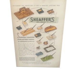 Vintage 1938 Sheaffer’s Dry Proof Desk Set Ad Advertisement - Picture 1 of 4