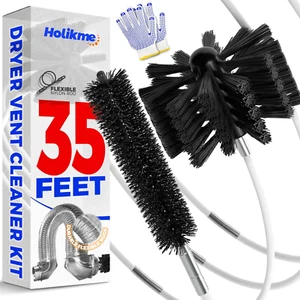 35FT Dryer Vent Cleaner Kit Lint Brush Drill Attachment Duct Cleaning Tool Snake - Picture 1 of 9