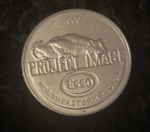 1969 Esso Oil & Gas Project Image Tiger in the Tank NOS New Token Coin AU/Unc.