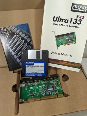 Promise Ultra 133 TX2 UDMA 2xIDE PCI Controller Card w/ Box & Manual UNTESTED - Image 1 of 4