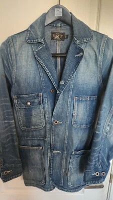 Ralph Lauren RRL Double RL Womens Distressed Denim Blazer Jacket Size 1  - Image 1 of 4