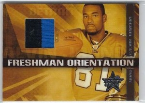 JERSEY 2007 LEAF ROOKIES STARS CALVIN JOHNSON 2 COLOR PATCH RC ORIENTATION MT