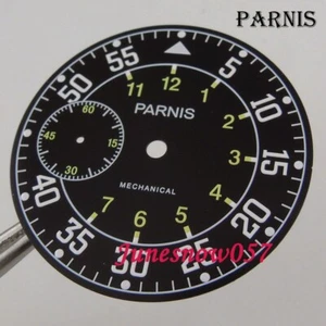 PARNIS 38.9mm Black Dial Super Luminous Fit ETA 6497 Movement Watch Dial - Picture 1 of 4