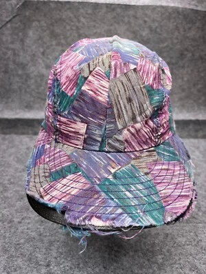 DE COLECCIÓN Gorra Diseño Brindar Ajustada Mujer OS Púrpura Años 90 Look Elástico Hecha en EE. UU. Foto 1 de 4