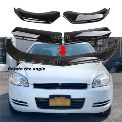 Black Car Front Bumper Lip Spoiler Splitter Fit For Chevrolet Impala 2014-2020 Foto 1 de 4