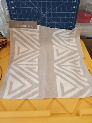 Stroheim Trigonal Tumbleweed Embroidered Linen Fabric Sample-15.5" Square - Image 1 of 4