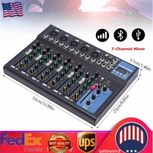 7-Channel DJ Sound Mixing Console MP3 Jack 48V Power for Studio Recording NEW - Picture 1 of 13