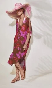 Cabi Swimsuit Cover Up Kimono Dress; Floral Print, Tropical Vacation XS / Small - Picture 1 of 5