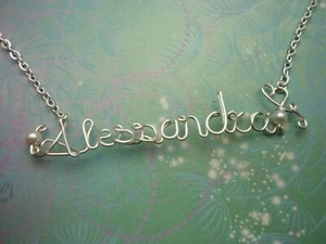 Birthday Personalised Name Necklace - Silver - 9 to 11 letters With Silver Chain - Picture 1 of 12