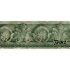 Jade Green Acanthus Leaf Wallpaper Border | Pre-pasted | 15’ x 6.8” | Wall Decor